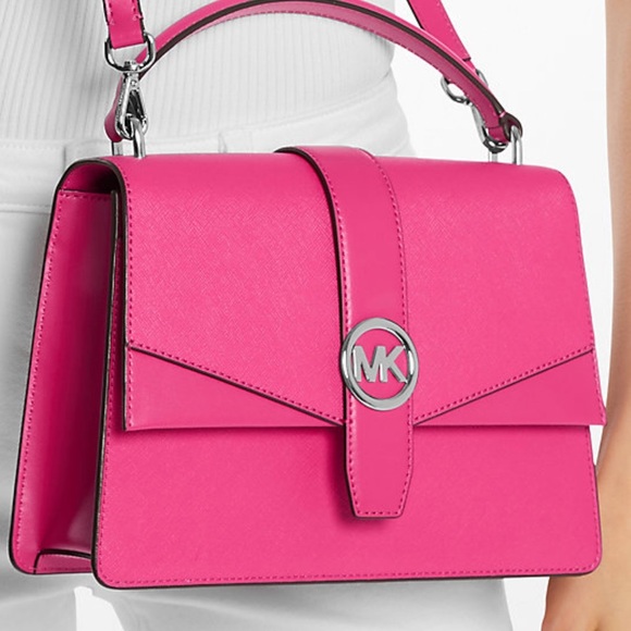 🛍NWT 🛍BEAUTIFUL MICHAEL KORS 🛍 Greenwich Medium Saffiano Leather Satchel - Picture 2 of 5